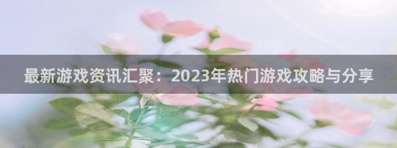 高德娱乐游戏：最新游戏资讯汇聚：2023年热门游戏攻略与分享